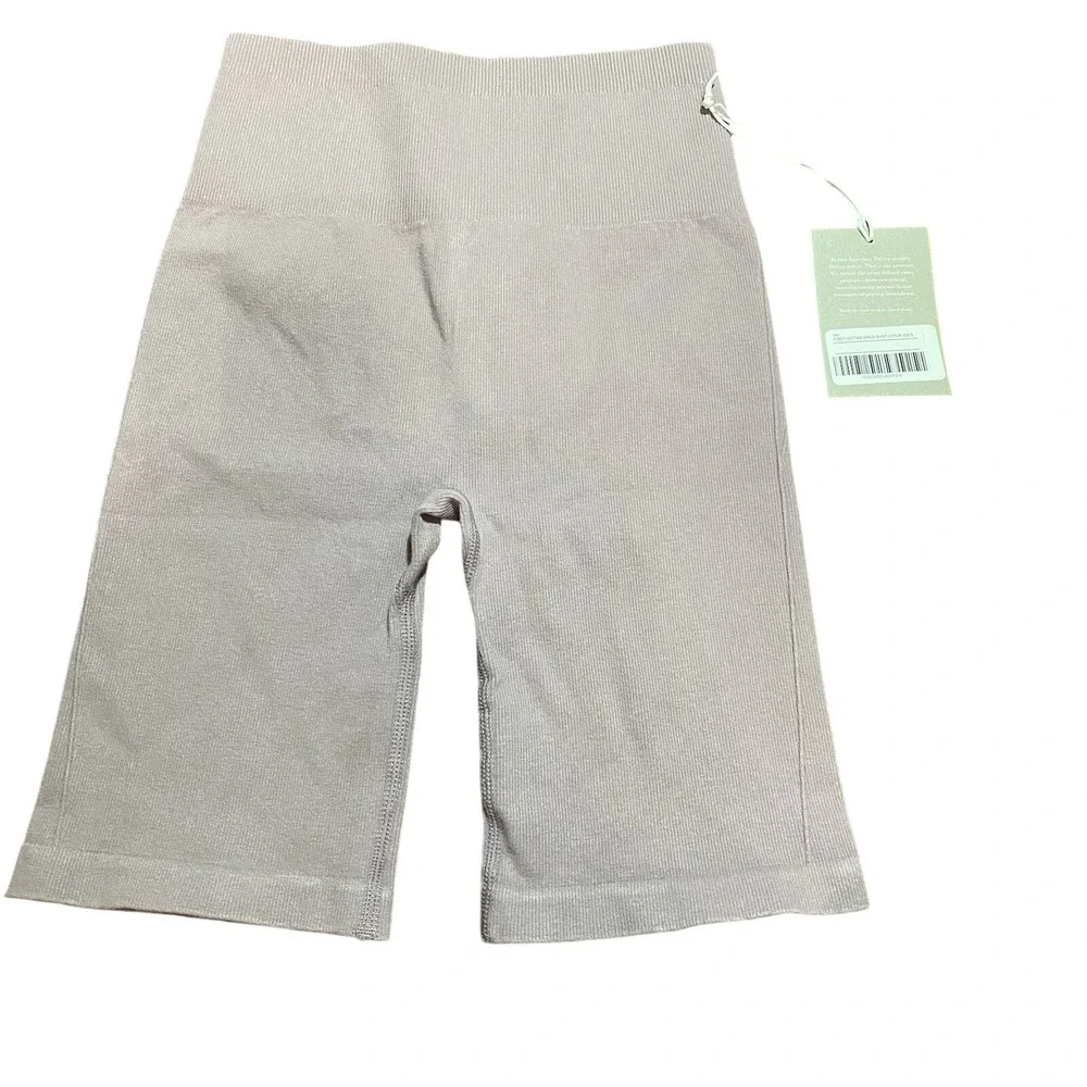 Everlane NWT Organic Cotton Blend Rib Knit Seamless Biker Short XS/S Purple